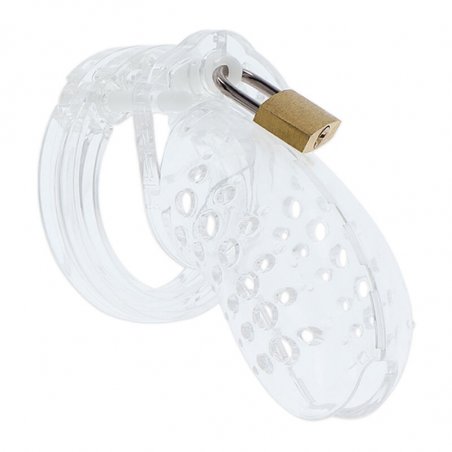 HIDDEN DESIRE - EXTREME CHASTITY COCK CAGE ACRYLIC ADJUSTABLE CLEAR