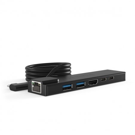 1-METER CABLE USB-C HUB BLACK