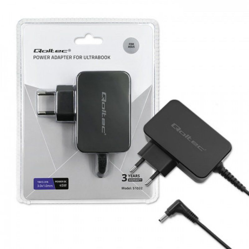 Qoltec 51032 adaptateur de puissance & onduleur Intérieure 45 W Noir