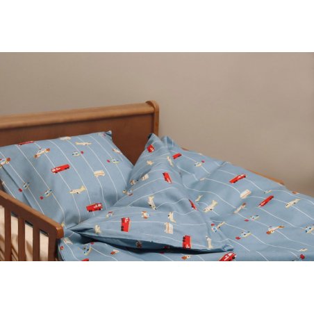 By Mats - Bed Linen Junior Size 100 x 140 cm - Striped Cars (MAT117)