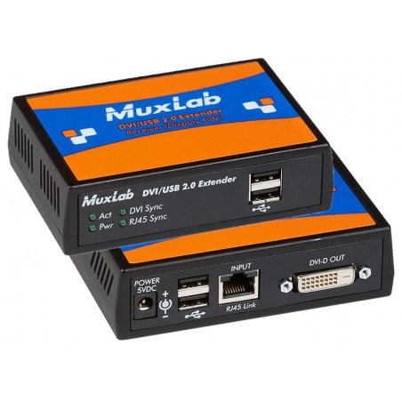 MuxLab EXTENDER KIT DVI/USB 2.0 HDBASE T (500391) Émetteur et récepteur de console