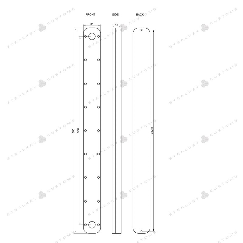 Stealkey Customs Cubetube - 360 mm, Acryl
