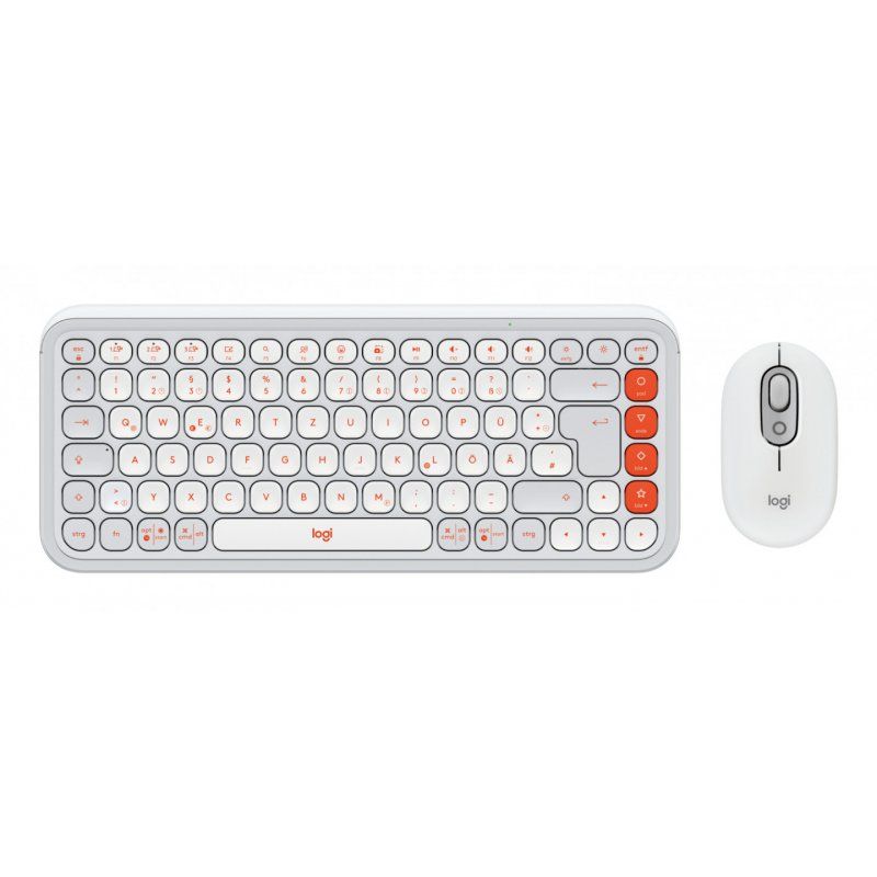 Logitech POP Icon Combo clavier Souris incluse Universel Bluetooth QWERTZ Allemand, US International Orange, Blanc