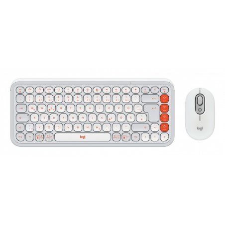 Logitech POP Icon Combo clavier Souris incluse Universel Bluetooth QWERTZ Allemand, US International Orange, Blanc