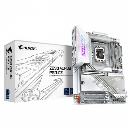 GIGABYTE Carte mère Z890 AORUS PRO ICE - Prend en charge les processeurs Intel Core Ultra (série 2), 16 1 2 phases
