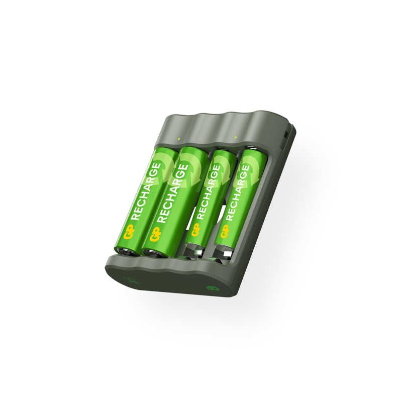 GP - Recharge Battery Charger, B441 (USB), incl. 2 x AA 2100 mAh 2 x AAA 800 mAh Batteries