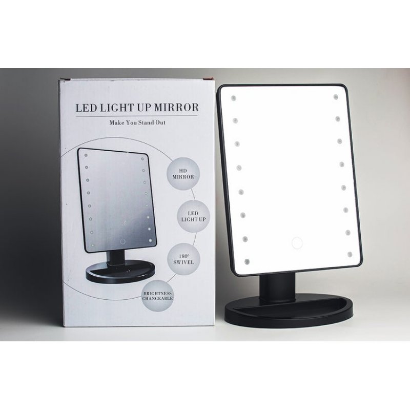 Carl&Son Makeup LED Mirror makeup mirror Freestanding Rectangular Black