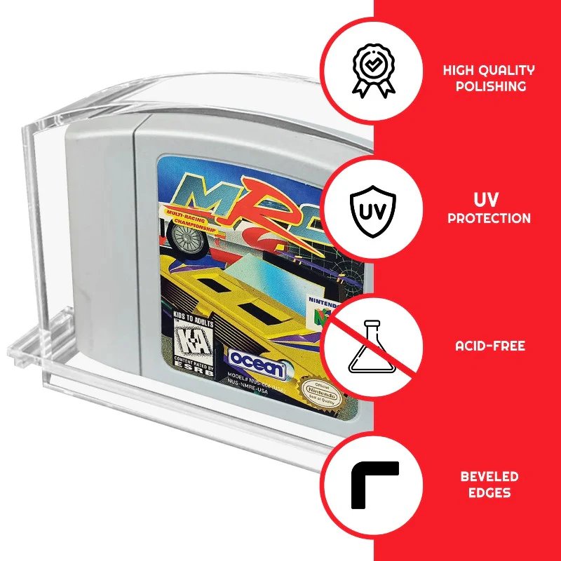 EVORETRO - PREMIUM Acrylic Case for N64 Cartridge pack of 2