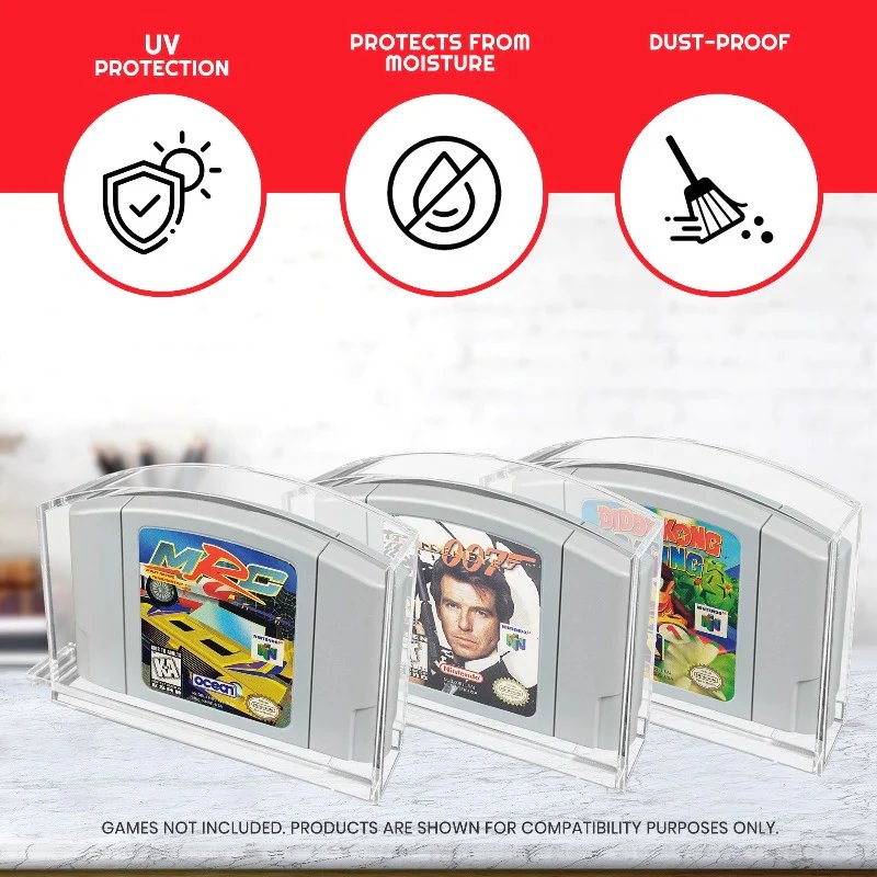 EVORETRO - PREMIUM Acrylic Case for N64 Cartridge pack of 2