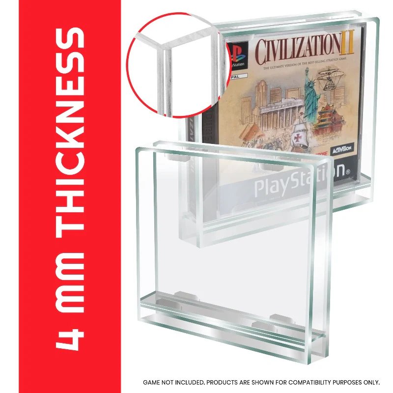 EVORETRO - PREMIUM Acrylic Case for PlayStation 1/Single CD pack of 2