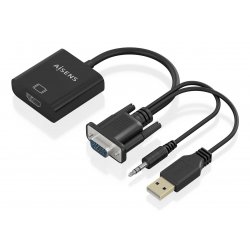AISENS A115-0872 video cable adapter 0.2 m HDMI Type A (Standard) VGA (D-Sub) 3.5mm USB Type-A Black
