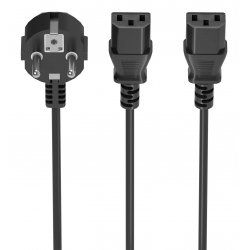 AISENS A132-0865 câble électrique Noir 3 m CEE7/7 Coupleur 2 x C13
