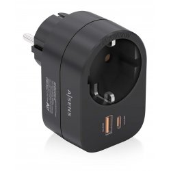 AISENS ASPS-1A1C07-BK mobile device charger Universal Black AC Fast charging Indoor