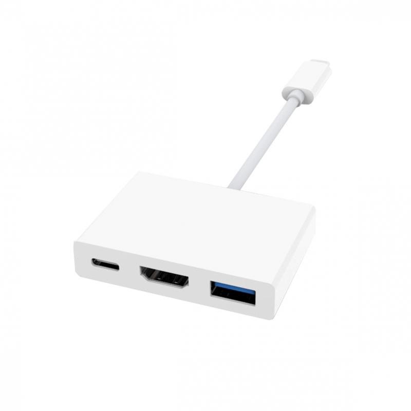 Adaptateur USB Type-C vers USB-C, USB-A et HDMI - ARTWIZZ - Blanc