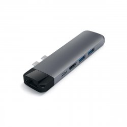 Hub Aluminium Adapteur Macbook Multi-Ports Type-C vers 1x Ethernet 1x HDMI4K 2x USB3.0 1x Micro SD et 1x USB-C -