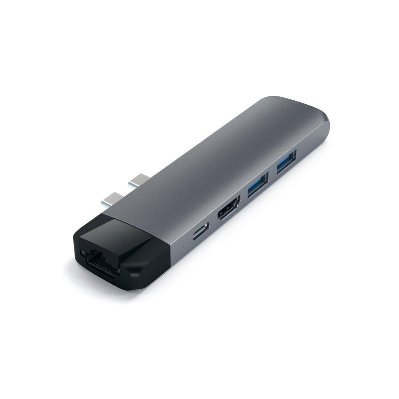 Hub Aluminium Adapteur Macbook Multi-Ports Type-C vers 1x Ethernet 1x HDMI4K 2x USB3.0 1x Micro SD et 1x USB-C -