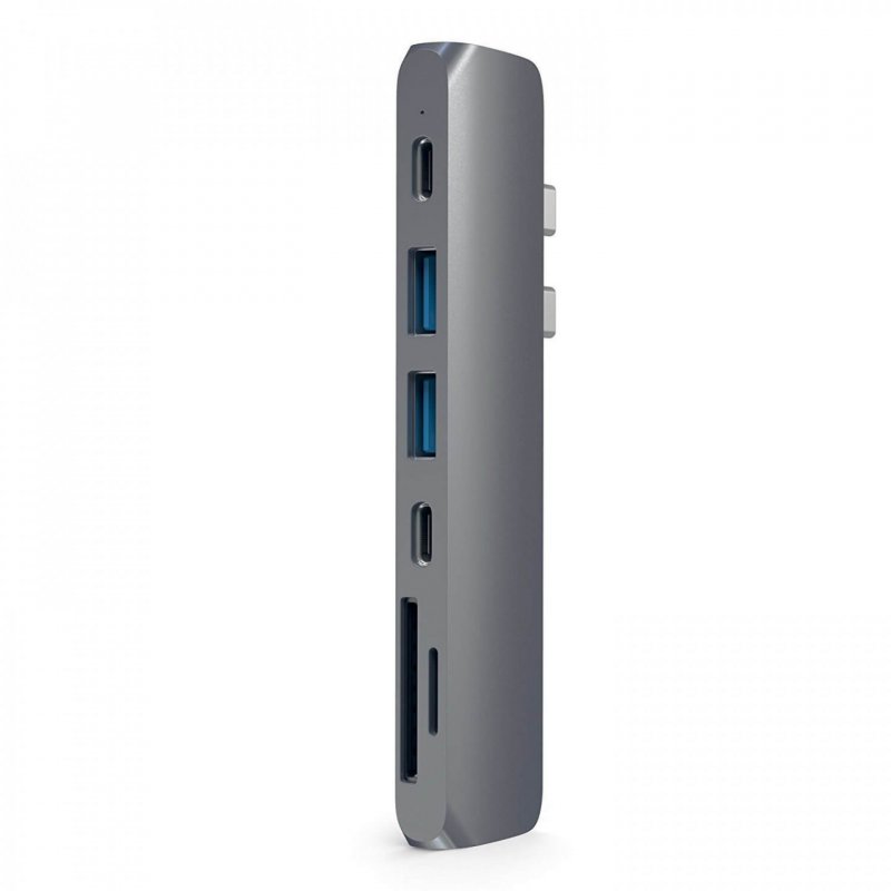 Hub Aluminium Macbook 7-en-1 Type-C vers USB-C PD port USB-C 2x USB 3.0 HDMI4k et x1 SD/Micro - Satechi - Gris