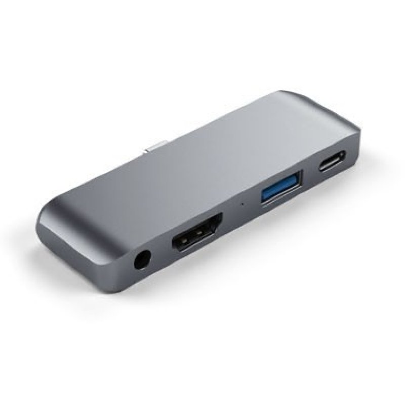 Hub Aluminium Multi-Ports 4-en-1 Type C - iPad Pro 2018 - Gris