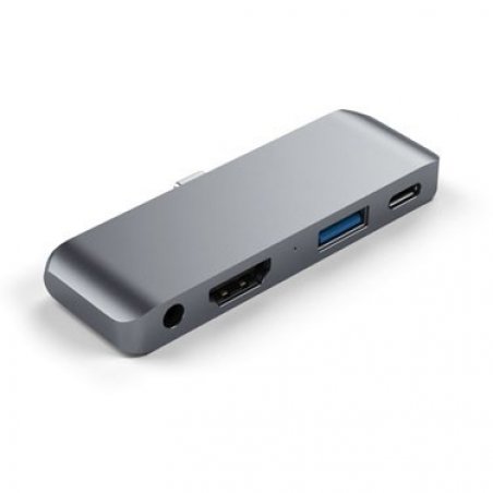 Hub Aluminium Multi-Ports 4-en-1 Type C - iPad Pro 2018 - Gris