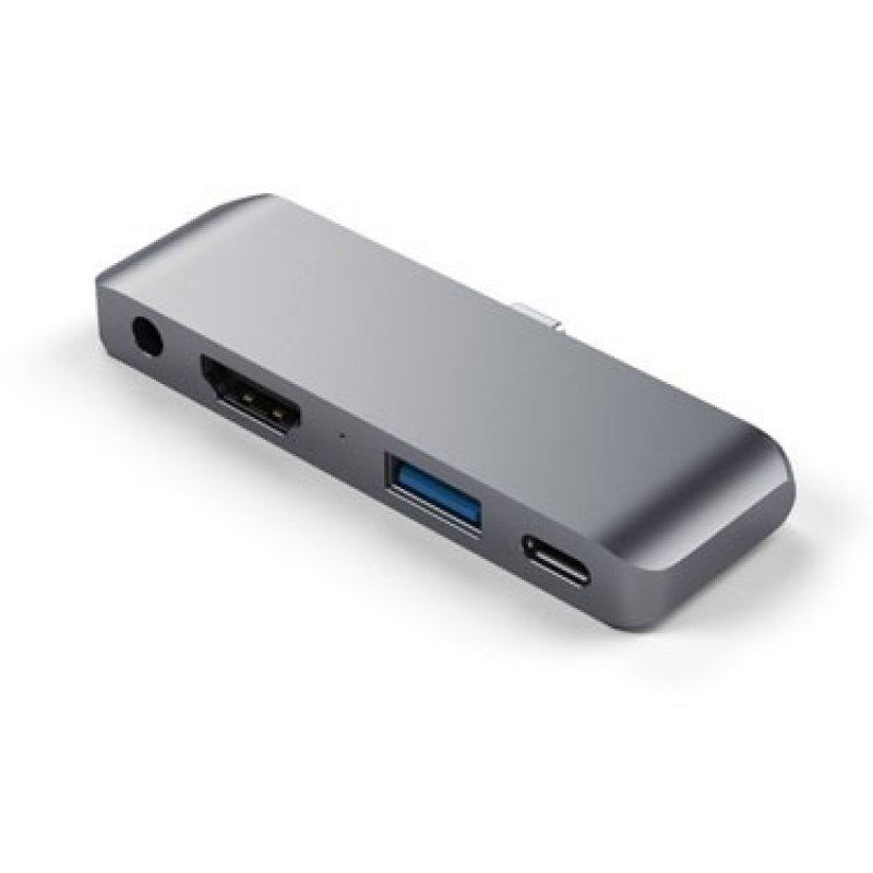 Hub Aluminium Multi-Ports 4-en-1 Type C - iPad Pro 2018 - Gris