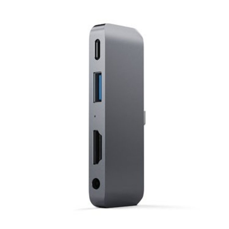 Hub Aluminium Multi-Ports 4-en-1 Type C - iPad Pro 2018 - Gris