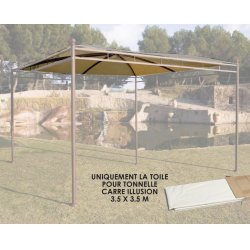 Toile Carrée Universelle 400g/m dim 3,5 X 3,5m Adaptable Tonnelle ILLUSION-50020 - Polyester/PVC