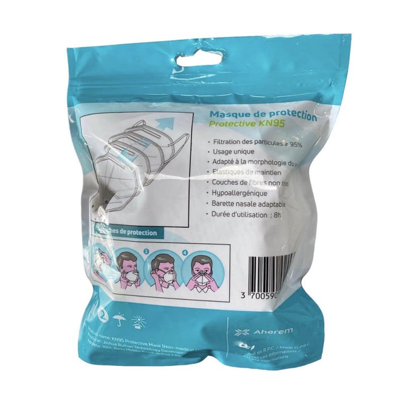 Lot de 2 sachets de 10 Masques KN95 type FFP2 - pour les professionnels