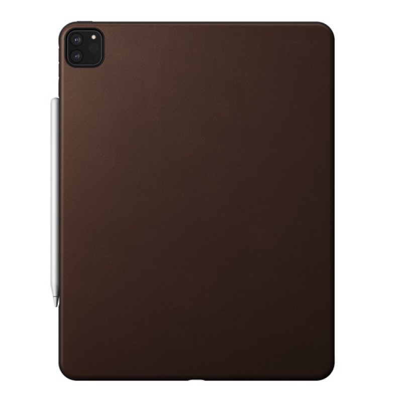 Coque de Protection Arrière en Cuir Compatible iPad Pro 12.9 (2020) - Nomad - Marron
