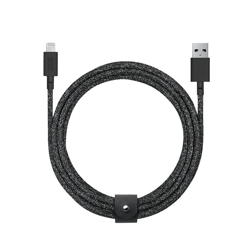 Cable avec Connecteur USB vers Lightning (1.2m) - Belt - Native Union - Noir