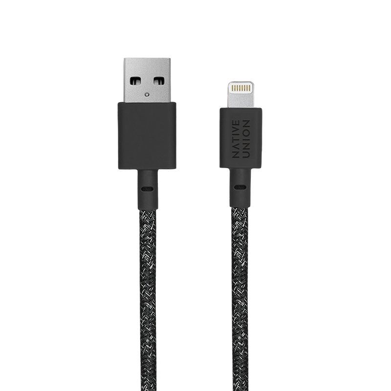 Cable avec Connecteur USB vers Lightning (1.2m) - Belt - Native Union - Noir