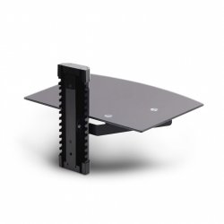 StarTech.com Floating Wall-Mounted AV Shelf, Adjustable Height Shelf For Under TV, Organize A/V Equipment On Black