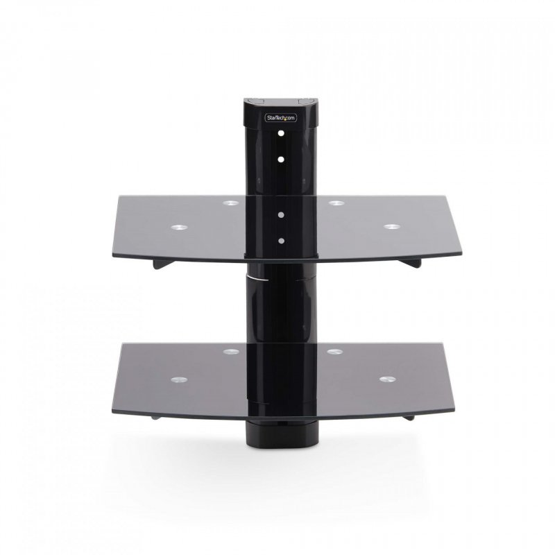 StarTech.com Dual Floating Wall-Mounted AV Shelves, Adjustable Height Shelf For Under TV, Organize A/V Equipment On