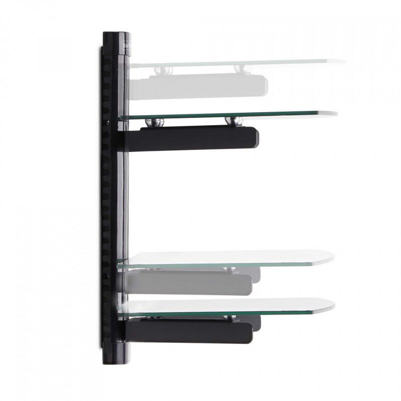 StarTech.com Dual Floating Wall-Mounted AV Shelves, Adjustable Height Shelf For Under TV, Organize A/V Equipment On