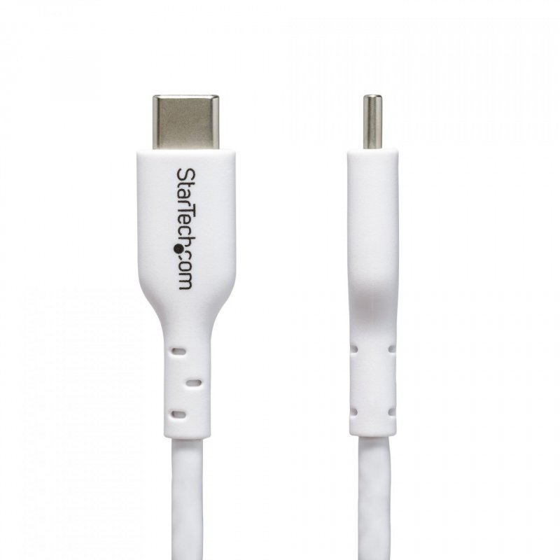 StarTech.com 2m (6.6ft) White USB-C Charging Cable, USB C Cable, USB 2.0 Type-C Laptop Charger Cord, 60W 3A Power