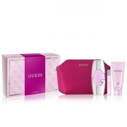 Set Guess Pink, Femei, Eau De Parfum 75 ml Lotiune Corp 100 ml Eau De Parfum 15 ml Geanta Cosmetice
