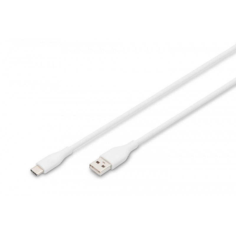 Digitus Câble de connexion USB-C en silicone, 2m, blanc