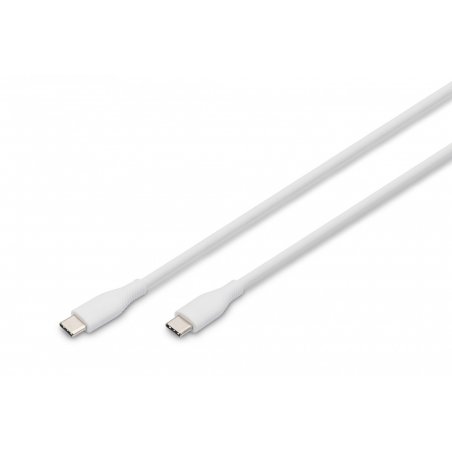 Digitus Câble de connexion USB-C en silicone, 0,5m, blanc