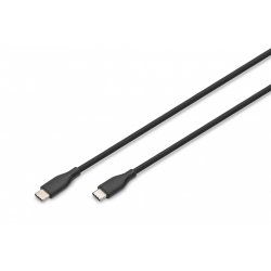 Digitus Câble de connexion USB-C en silicone, 1m, noir