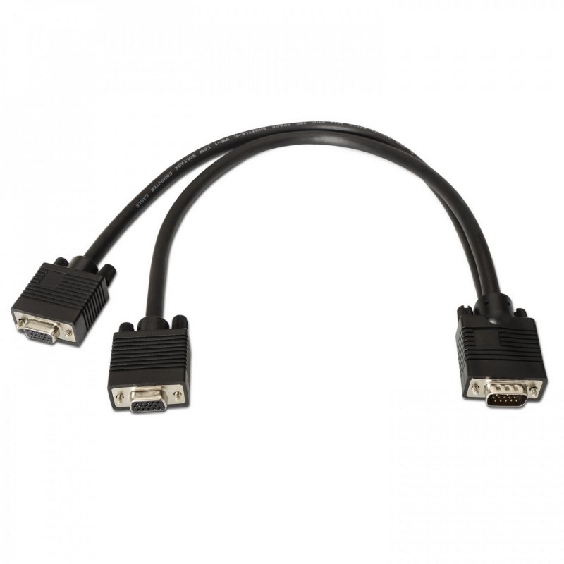 CABLE AISENS BIFURCADOR SVGA HDB15/M-2XHDB15/H NEGRO 45 CM