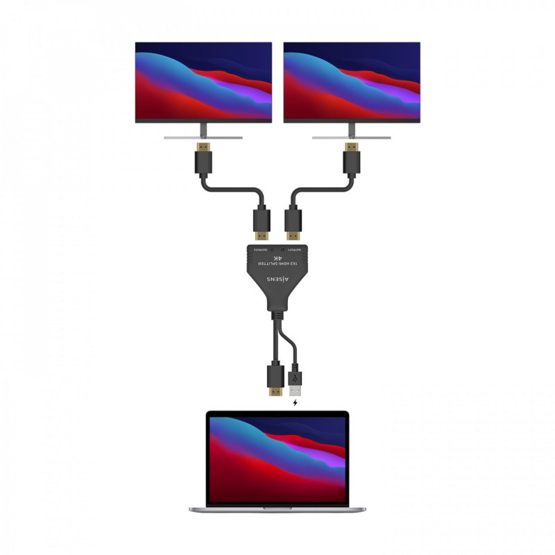 AISENS A123-0654 répartiteur vidéo HDMI 2x HDMI
