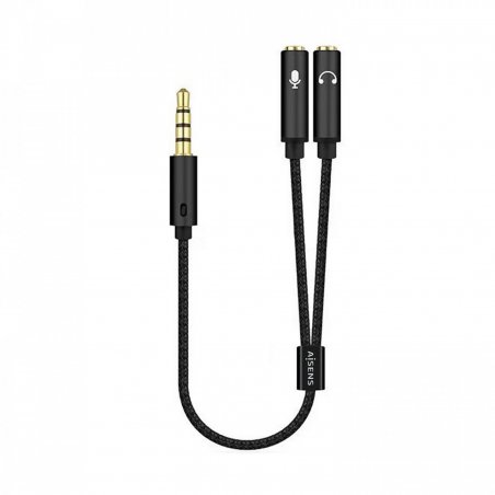 AISENS A128-0416 audio cable 0.25 m 3.5mm 2 x 3.5mm Black