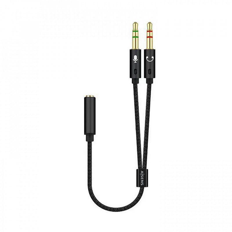 AISENS A128-0418 audio cable 0.25 m 2 x 3.5mm 3.5mm Black