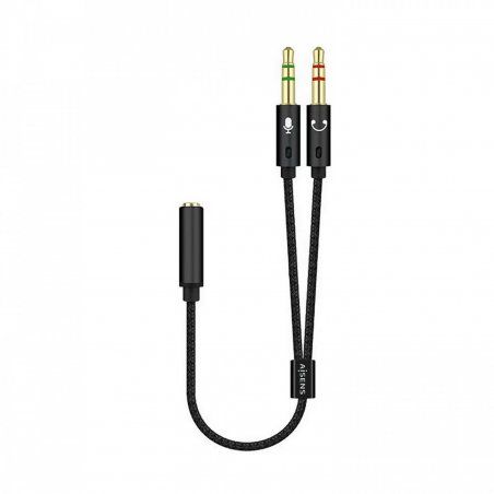 AISENS A128-0418 audio cable 0.25 m 2 x 3.5mm 3.5mm Black
