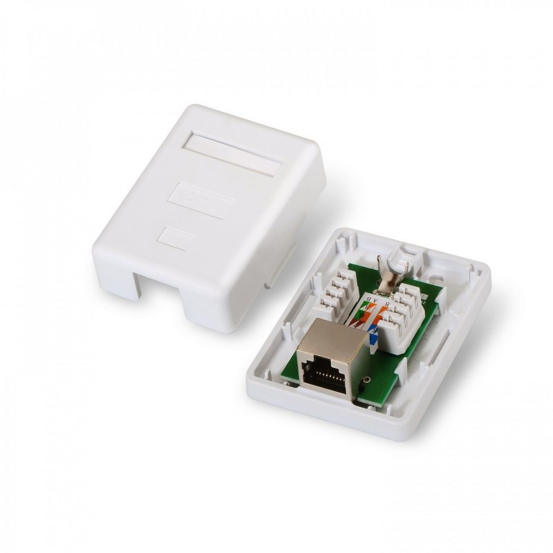 ROSETA DE SUPERFICIE AISENS RJ45 CAT.6 FTP 1 TOMA BLANCO