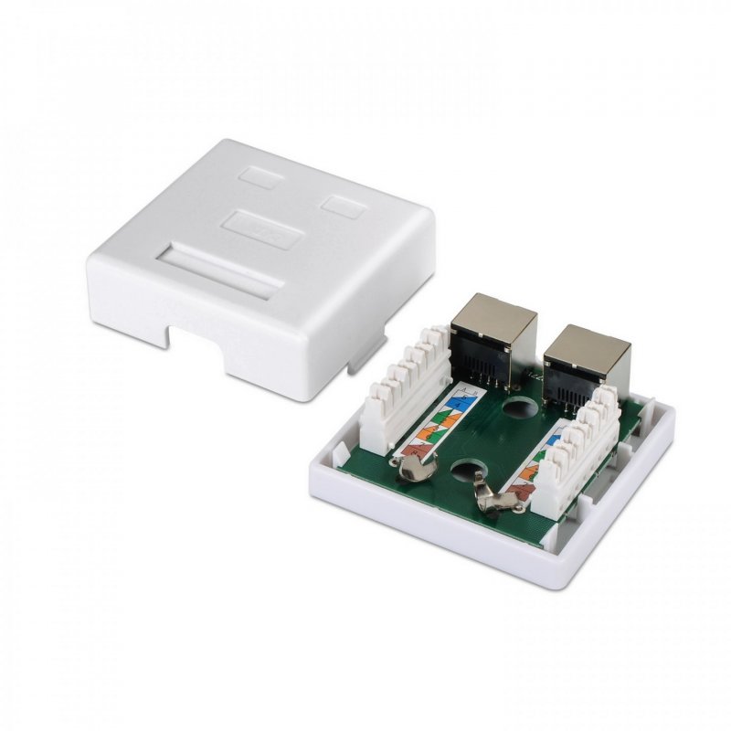 ROSETA DE SUPERFICIE AISENS RJ45 CAT.6 FTP 2 TOMAS BLANCO