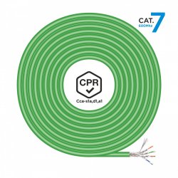AISENS Network Cable RJ45 LSZH CPR Cca CAT.7 600 MHZ S/FTP AWG23, Green, 500 m