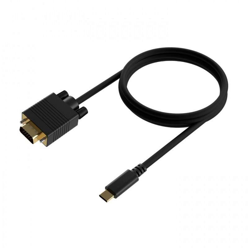 AISENS A109-0692 câble vidéo et adaptateur 0,8 m USB Type-C VGA (D-Sub) Noir