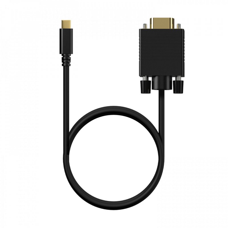 AISENS A109-0692 câble vidéo et adaptateur 0,8 m USB Type-C VGA (D-Sub) Noir