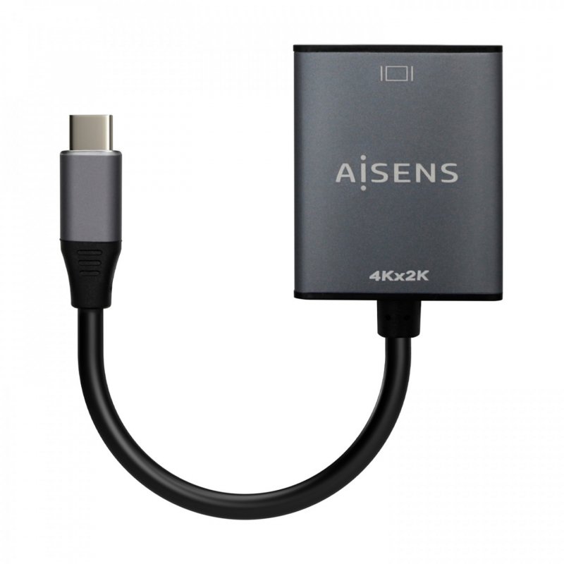 AISENS Aluminum USB-C to HDMI 4K@30Hz Converter, USB-C/M-HDMI/H, Grey, 15cm