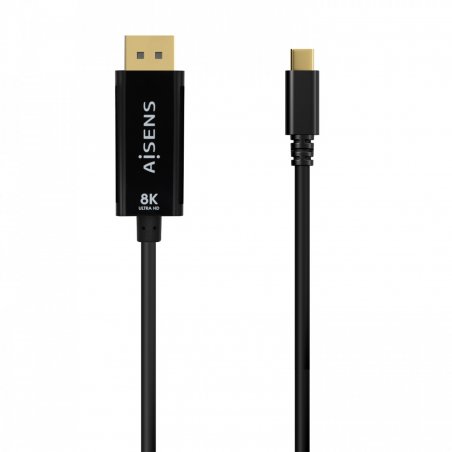 AISENS A109-0688 câble vidéo et adaptateur 0,8 m USB Type-C DisplayPort Noir